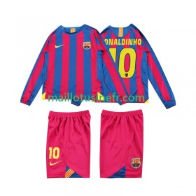 Maillot de Foot FC Barcelone RONALDINHO 10 2006 Domicile Retro 2005 Manches Longues - Enfant
